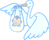 Storch mit Kind, Schwangerschaft, Baby